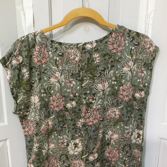Joie Linen Floral Blouse in Green and Pink - Picture 15 of 15